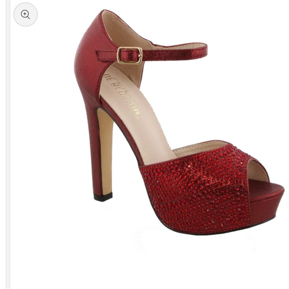 De Blossom Women’s Collection Color Wine Shimmer Heels. New
